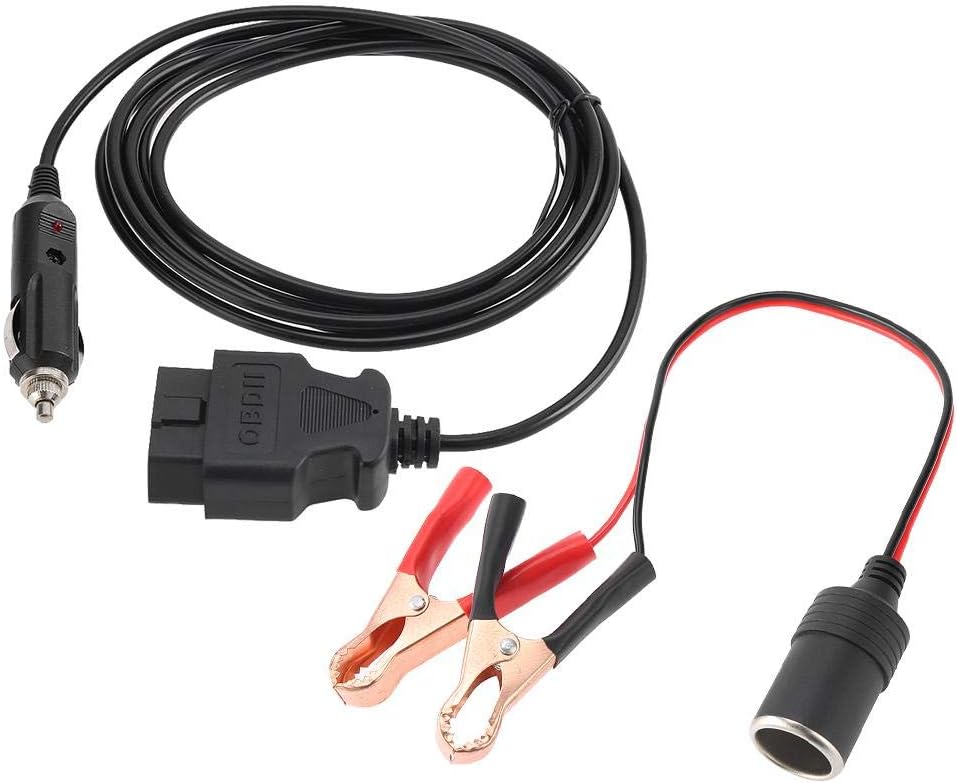 KIMISS Cable de fuente de alimentación de emergencia, OBD II para vehículo ECU de emergencia de 12 V, protector de memoria con clip