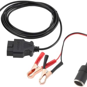 KIMISS Cable de fuente de alimentación de emergencia, OBD II para vehículo ECU de emergencia de 12 V, protector de memoria con clip KIMISS Cable de fuente de alimentación de emergencia, OBD II para vehículo ECU de emergencia de 12 V, protector de memoria con clip