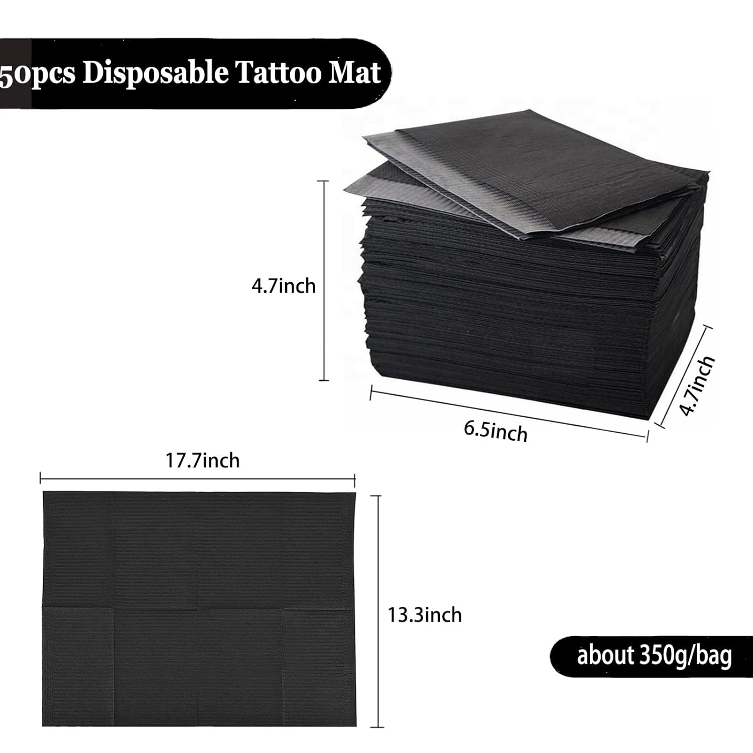 AREMOD Juego de 50 manteles desechables para decoración de uñas, 3 capas, paños de mesa de papel para preparación de uñas, 13 x 18 pulgadas,