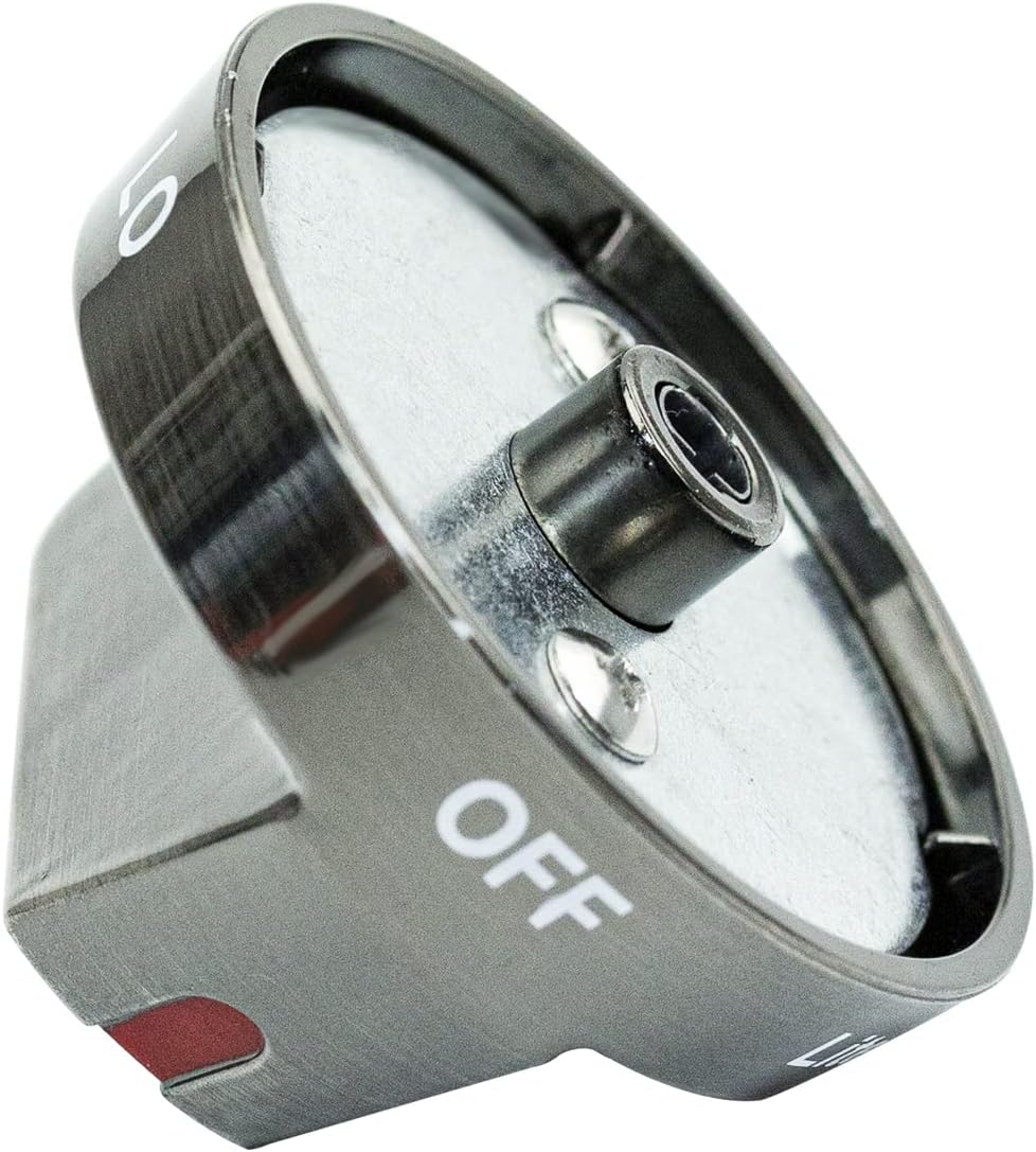 Pomo de horno inoxidable negro mejorado DG64-00473B para estufa de gas, perilla de control de quemador superior, reemplazo de perilla de horno