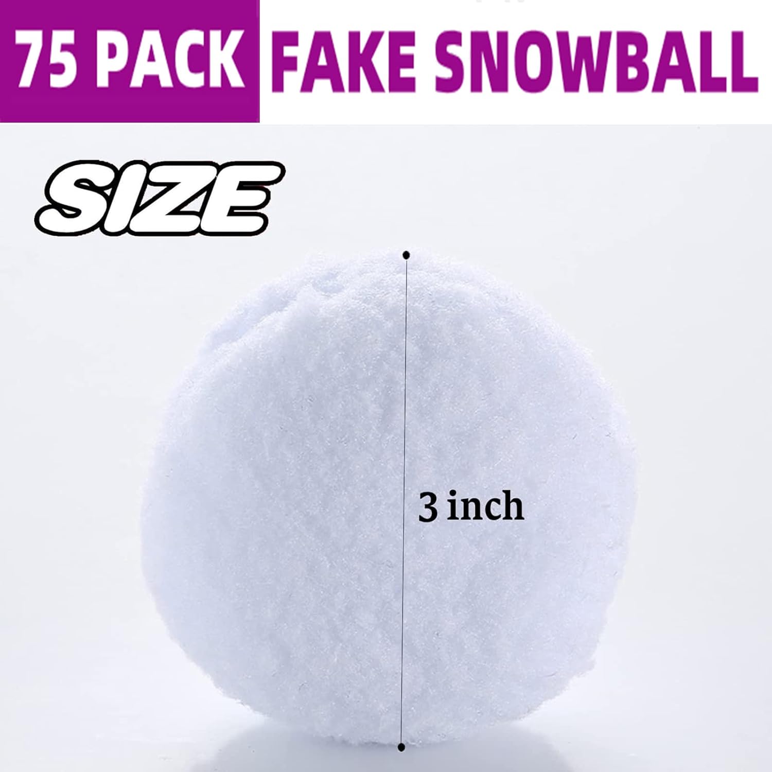 Juego de 75 bolas de nieve para interiores, bolas de nieve falsas para niños en interiores, decoración de bolas de nieve falsas blancas de Navidad