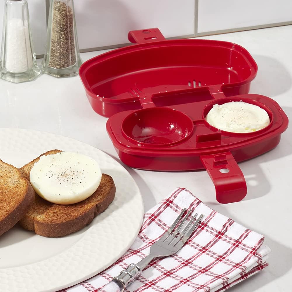 Home Basics Cocedor de huevos para microondas  2 insertos  Cocina una tortilla o huevo individual