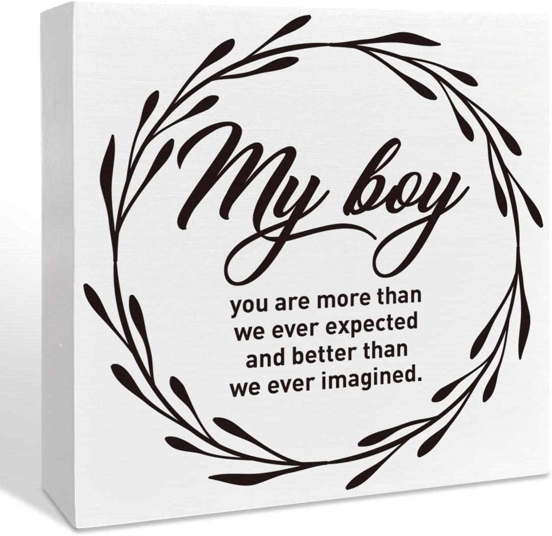 Letrero de madera para habitación de niños, con texto en inglés “Better Than We Ever Imagineded”, inspiradora decoración de escritorio para