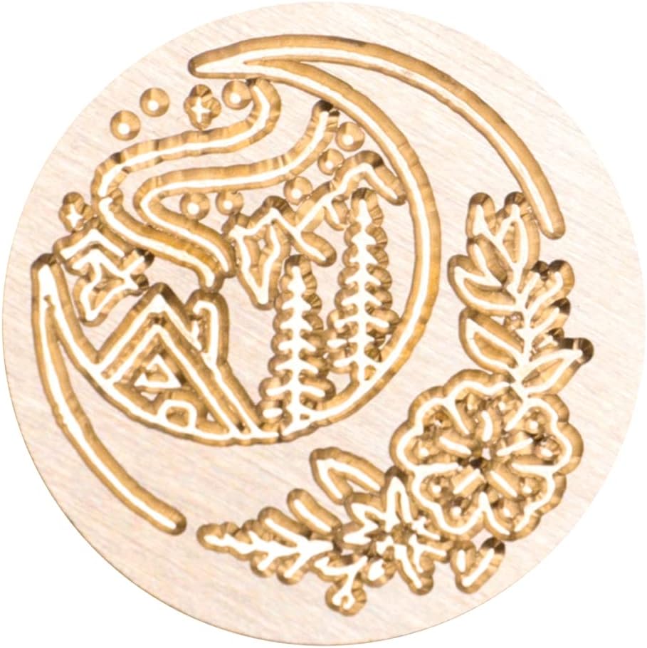 SWANGSA Sello de cera de cielo estrellado y luna, sello de madera vintage, sello de sellado de cabeza de latón extraíble, ideal para decorar