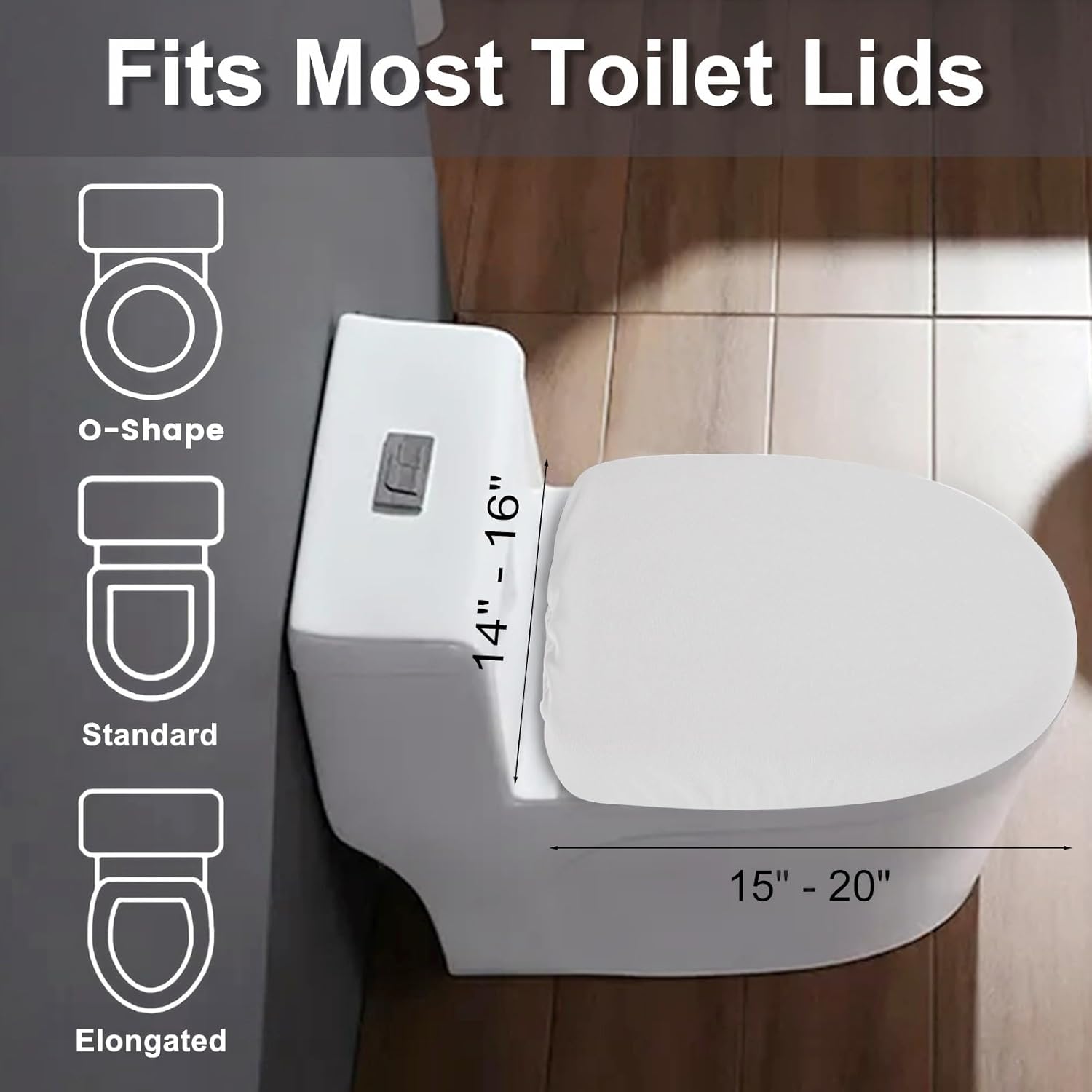 Funda elástica para tapa de inodoro de elastano, funda gruesa para asiento de inodoro para baño, funda de inodoro suave y lavable, se adapta a la