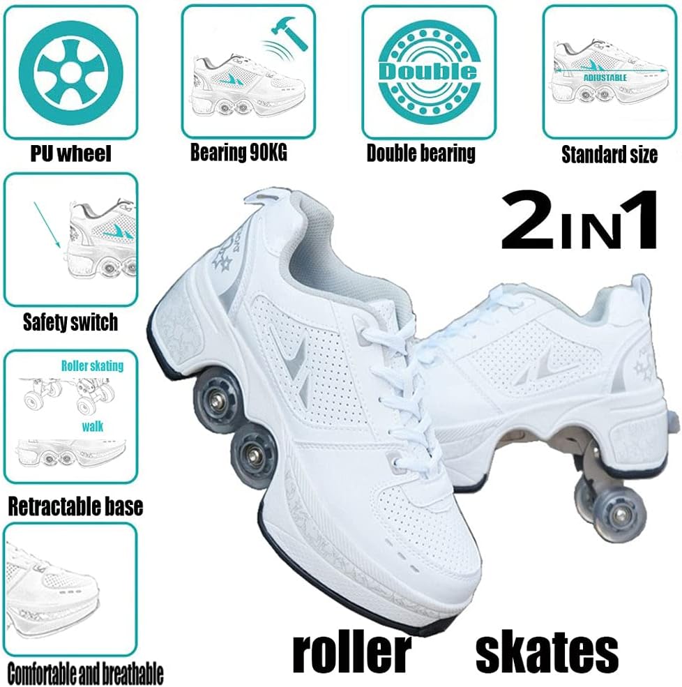 Patines para mujeres, zapatos con ruedas para niñas, zapatos retráctiles para niños, zapatos de parkour para adultos, patines en línea, patines para