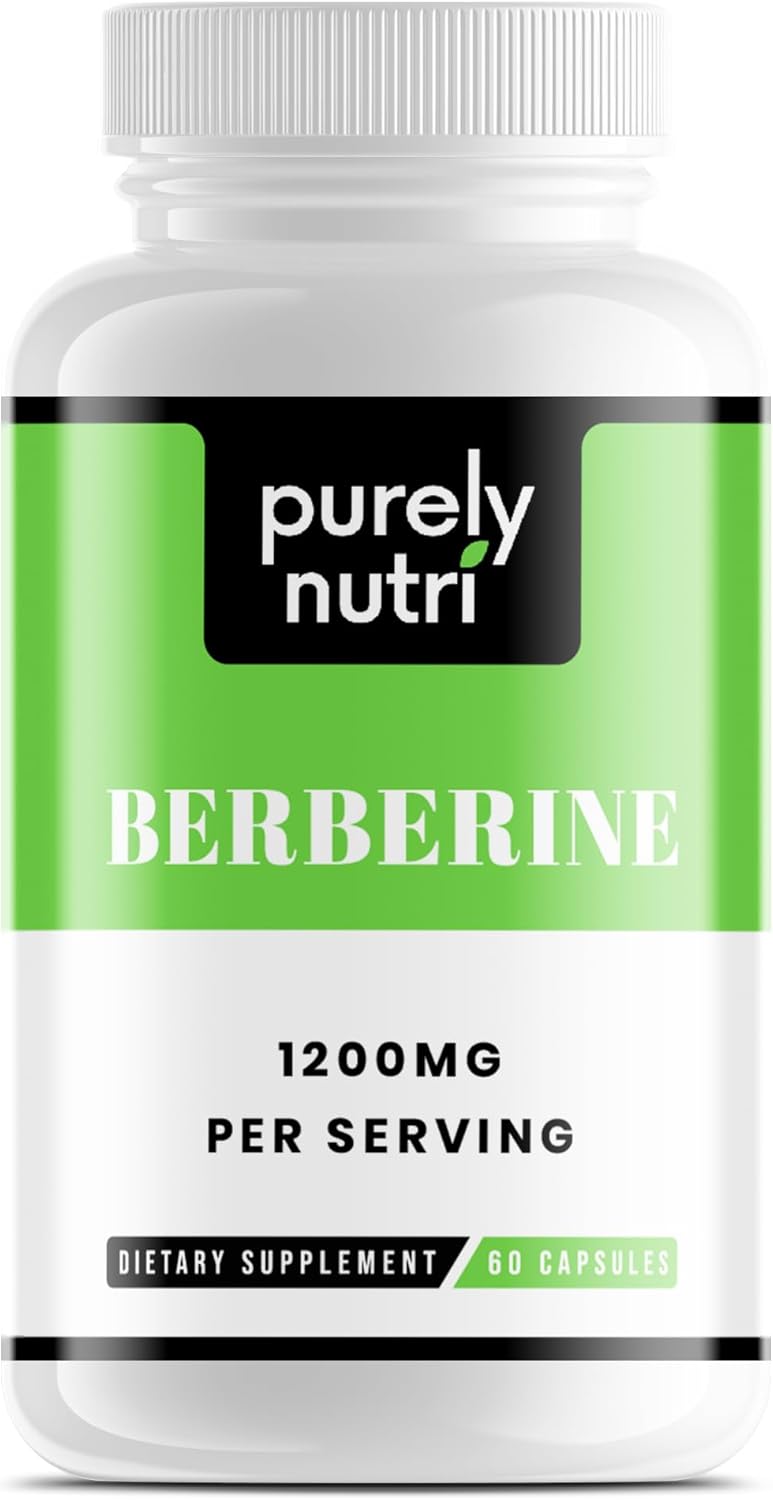 Suplemento prémium de berberina HCl  1200 mg por porción  Cápsulas de berberina vegana  Suplemento metabólico, de salud cardíaca y de apoyo