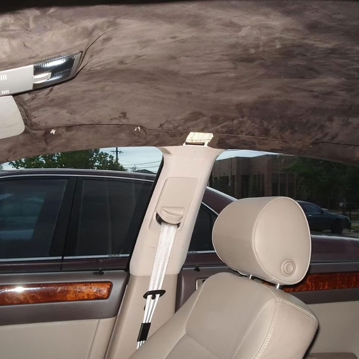 Revestimiento de tela de gamuza color chocolate, material de microgamuza con respaldo de espuma de repuesto para techo de automóvil, caravana, SUV,