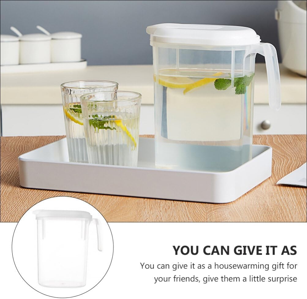 Uonlytech 1. Jarra grande de agua de 8 litros para bebidas frías con tapa, jarra de café, jarra de té helado, jarra de agua para agua fría caliente,
