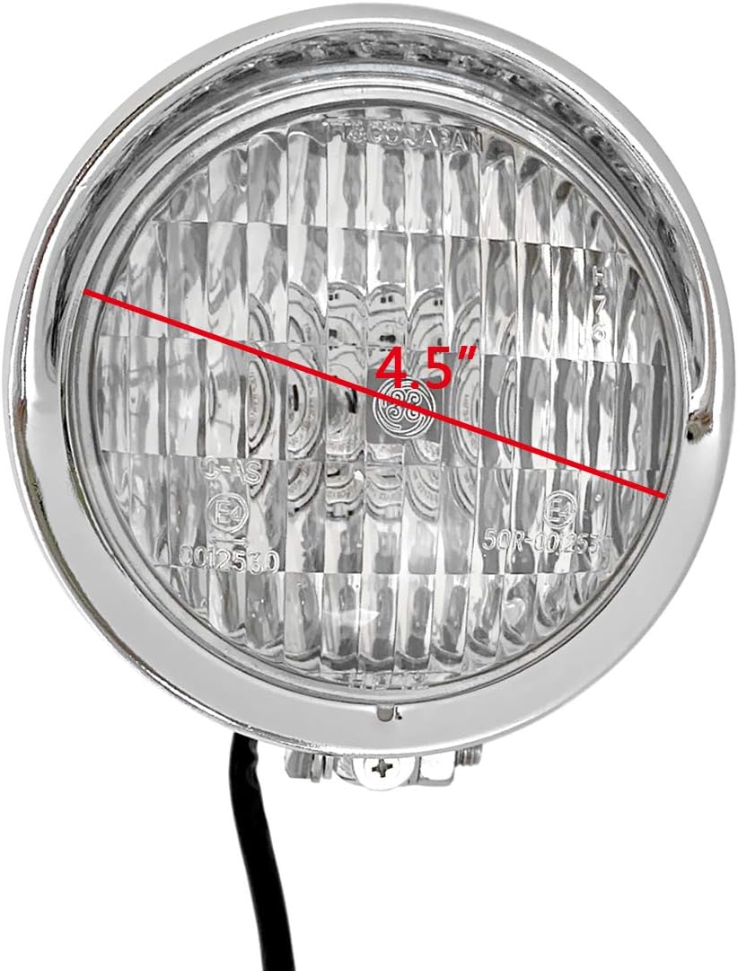 FATECIM 4.5 “motocicleta faro aluminio visera Bullet cromo cabeza luz lámpara para Harley Sportster XL Dyna Softail Bobber