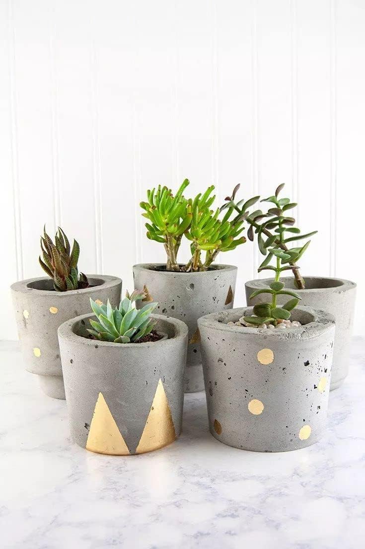 50 piezas de malla para macetas, almohadillas de drenaje de plantas, juntas redondas y cuadradas para agujeros de drenaje para jardinería, maceta, 5