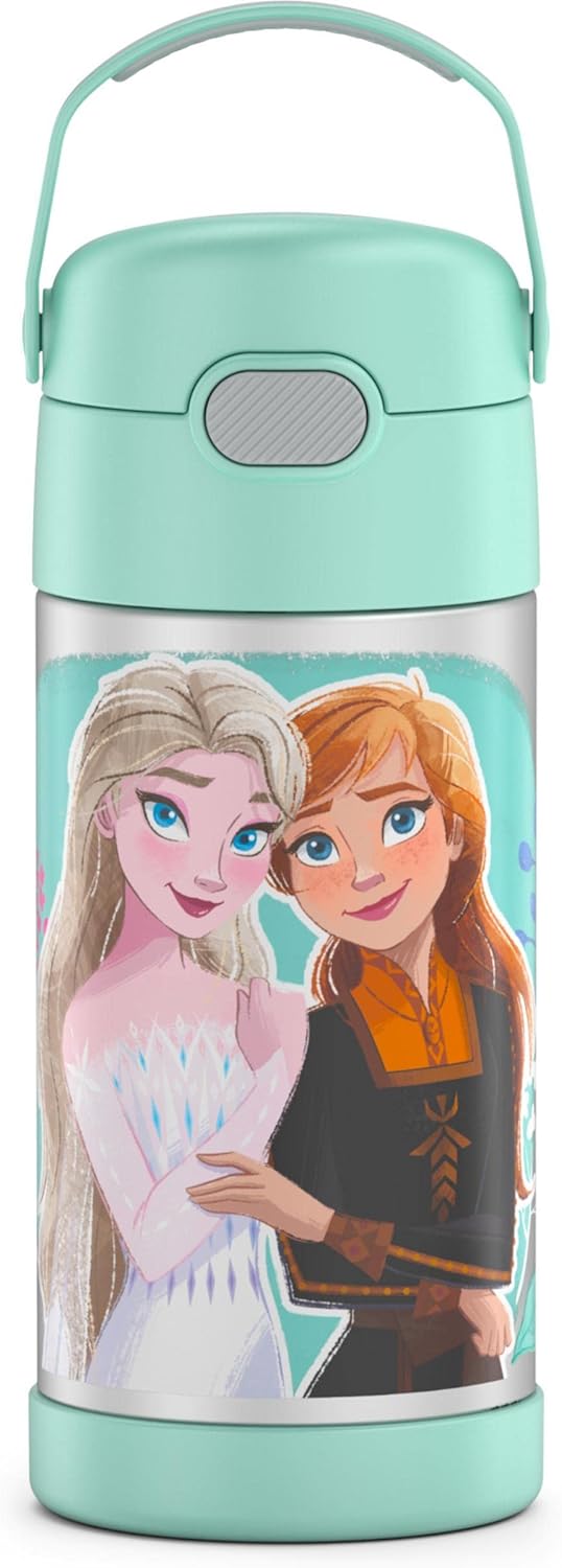 THERMOS FUNTAINER – Botellas de acero inoxidable de 12 onzas con aislamiento al vacío para niños, Peppa Pig y Frozen 2