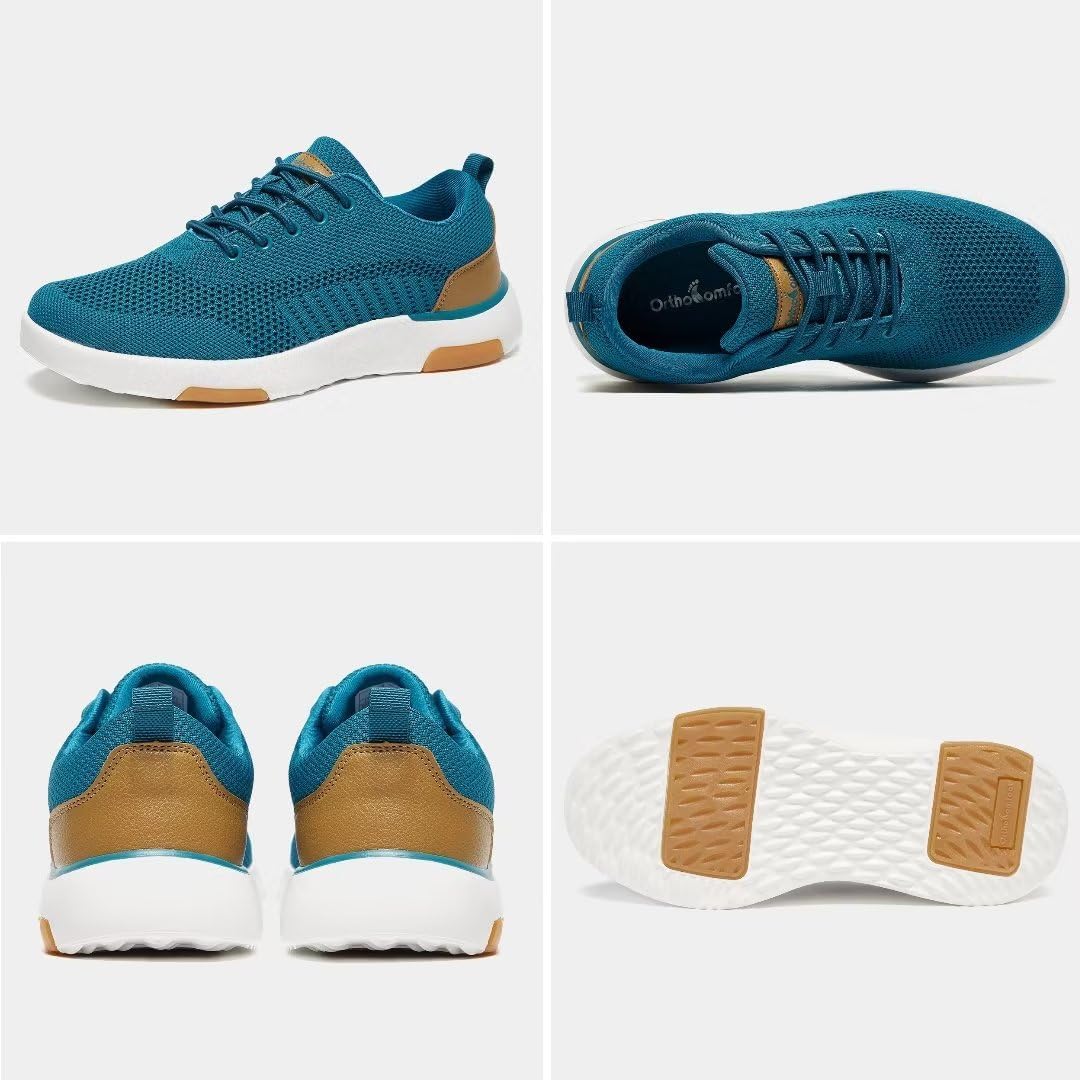 OrthoComfoot Zapatos deportivos ortopédicos ultraligeros para mujer, con soporte de arco con cordones para alivio de la fascitis plantar, tenis