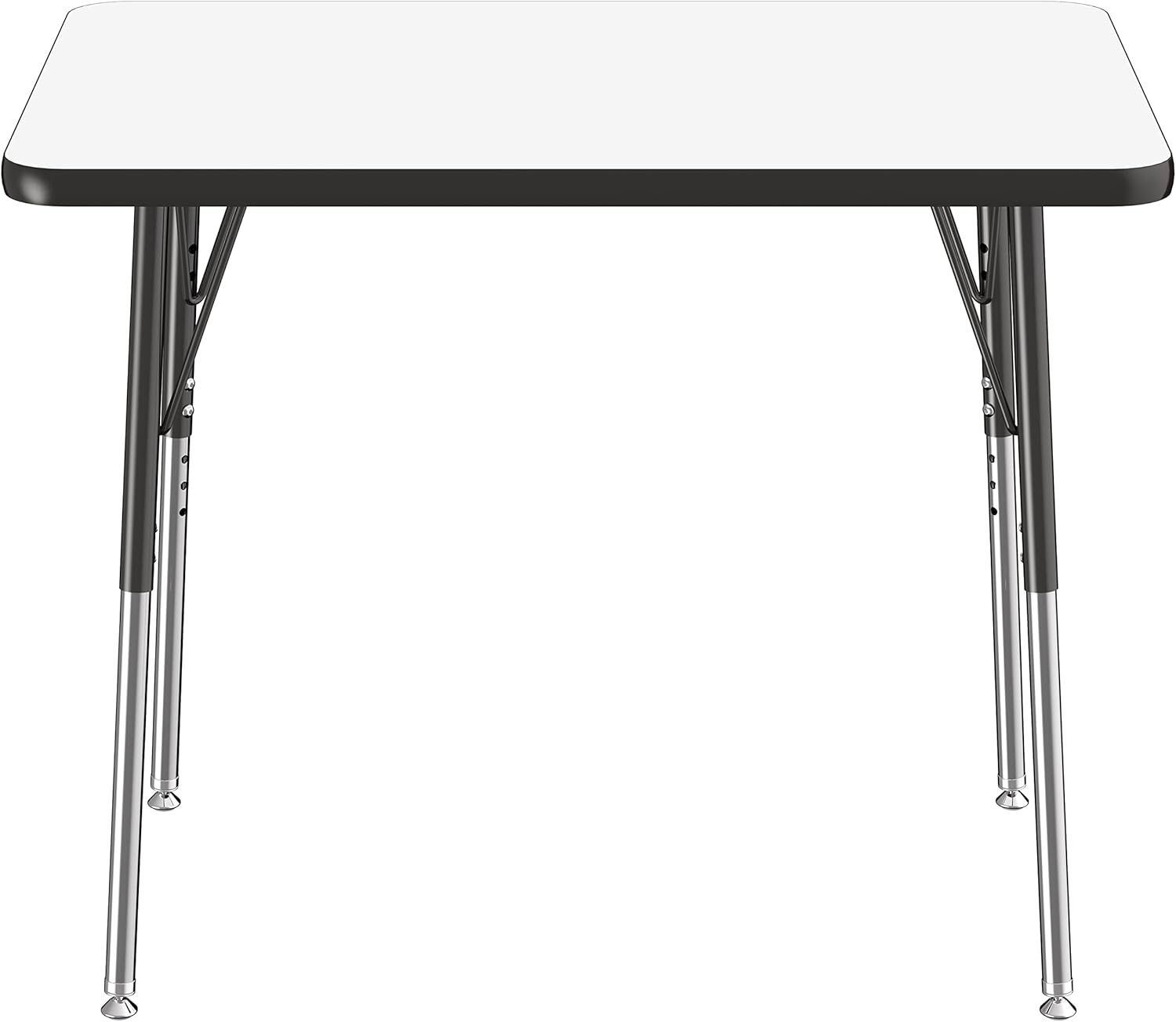 FDP – Mesa rectangular de borrado en seco para actividades escolares y de oficina (24 x 36 pulgadas), patas estándar con deslizadores giratorios,
