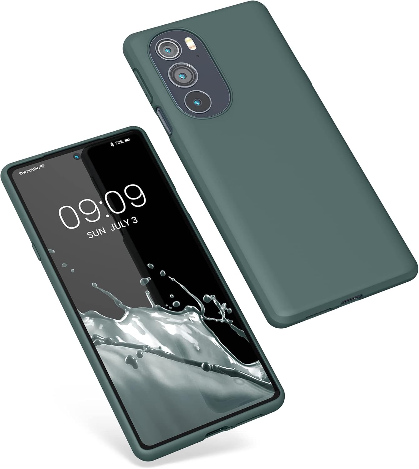 kwmobile Funda compatible con Motorola Edge 30 ProEdge Plus 2022  Edge X30 – Funda protectora de silicona TPU suave y delgada, color azul y verde