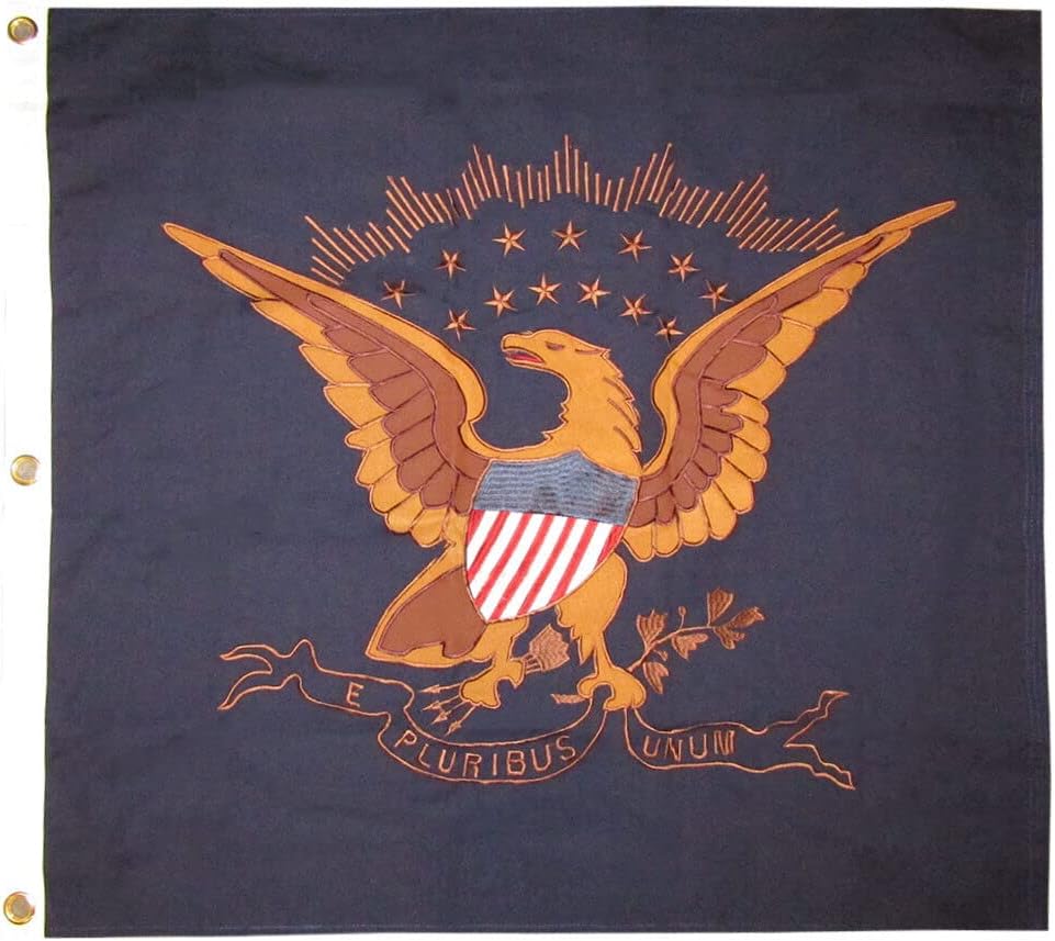 Bandera bordada de algodón USCT E Pluribus Unum de 38 x 38 pulgadas