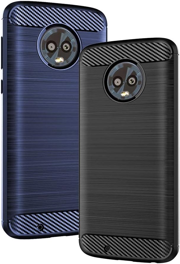 Asuwish Funda compatible con Moto G6 y protector de pantalla de vidrio templado, accesorios de celda, fundas protectoras de silicona para Motorola