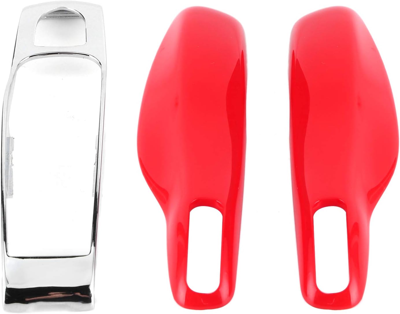 Fydun Funda protectora para llavero, 3 piezas, funda protectora para llavero remoto, MacanCayennePanamera (rojo + plateado)