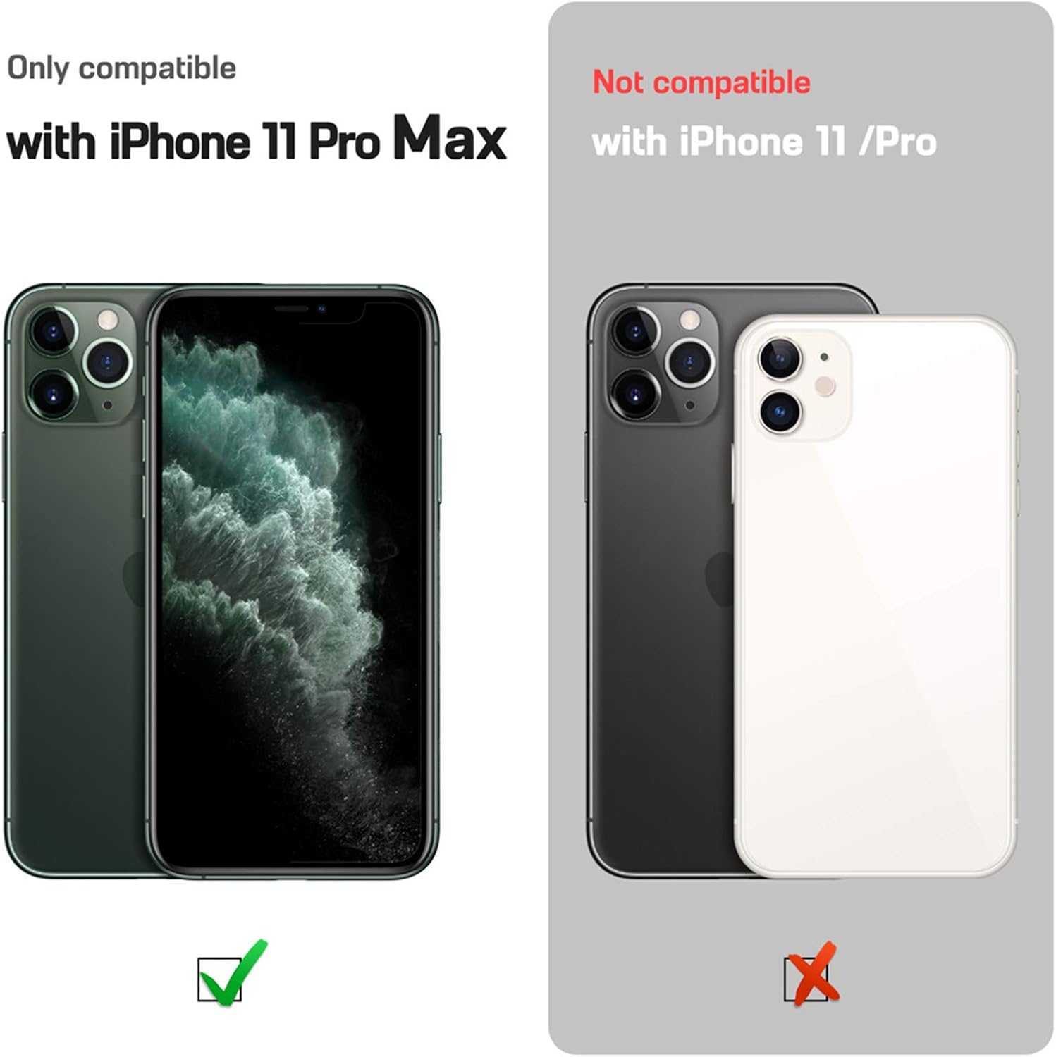 LOHASIC Funda delgada para iPhone 11 Pro Max, delgada de piel sintética de lujo, elegante, antideslizante, antiarañazos, funda protectora completa