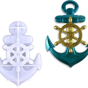 Moldes de resina de anclaje, moldes de silicona para anclajes de barco con timón, moldes de silicona epoxi de resina 3D para decoración de colgar en Moldes de resina de anclaje, moldes de silicona para anclajes de barco con timón, moldes de silicona epoxi de resina 3D para decoración de colgar en