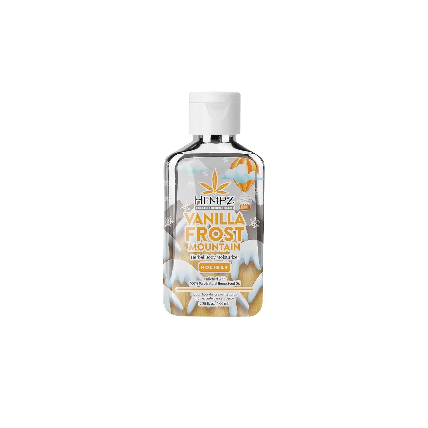 Hempz Loción corporal de montaña esmerilada de vainilla de edición limitada (2.25 onzas) – Loción corporal navideña para mujeres u hombres con piel