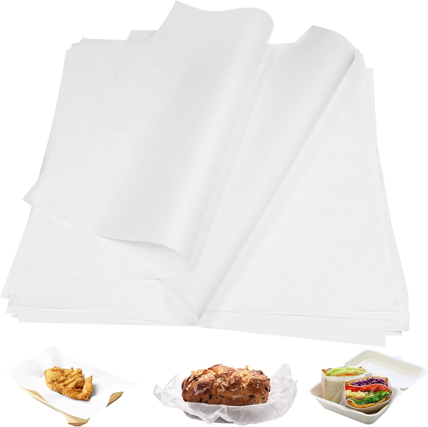 LOTMER 100 hojas de papel de delicatessen, papel de envoltura de sándwich resistente a la grasa, papel de envoltura de sándwich de 12 x 12 pulgadas,