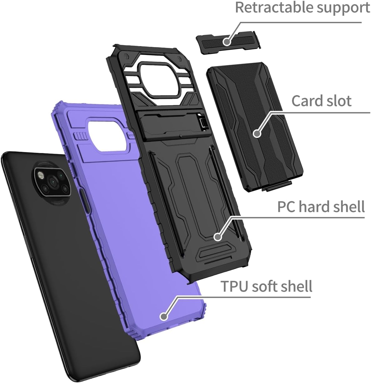 GTBDEKI Funda de teléfono para Xiaomi Poco X3 NFCPoco X3 ProPoco X3 con protector de pantalla, cartera desmontable titular de tarjeta de crédito con