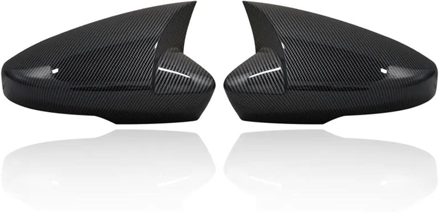 Pair Car Rearview Mirror Covers Wing Mirror Caps for Skoda Octavia Mk3 A7 5E 2014-2019 for VW T-ROC T-Cross 2018-2021 Nivus (Size  Carbon Fiber Look)