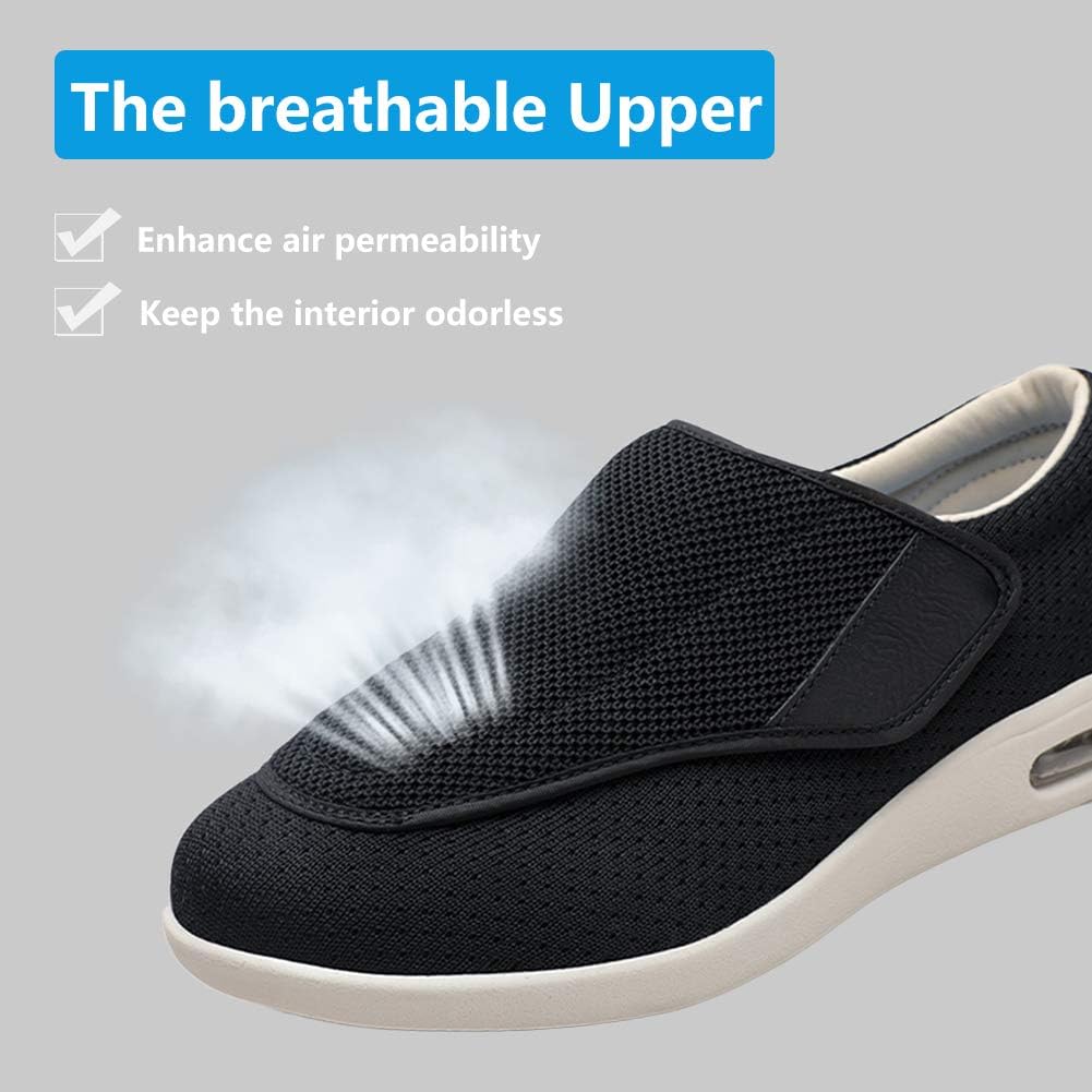 Zapatos para diabéticos, ligeros y anchos para caminar, con cierres ajustables para edema diabético, fascitis plantar, juanetes, artritis, pies