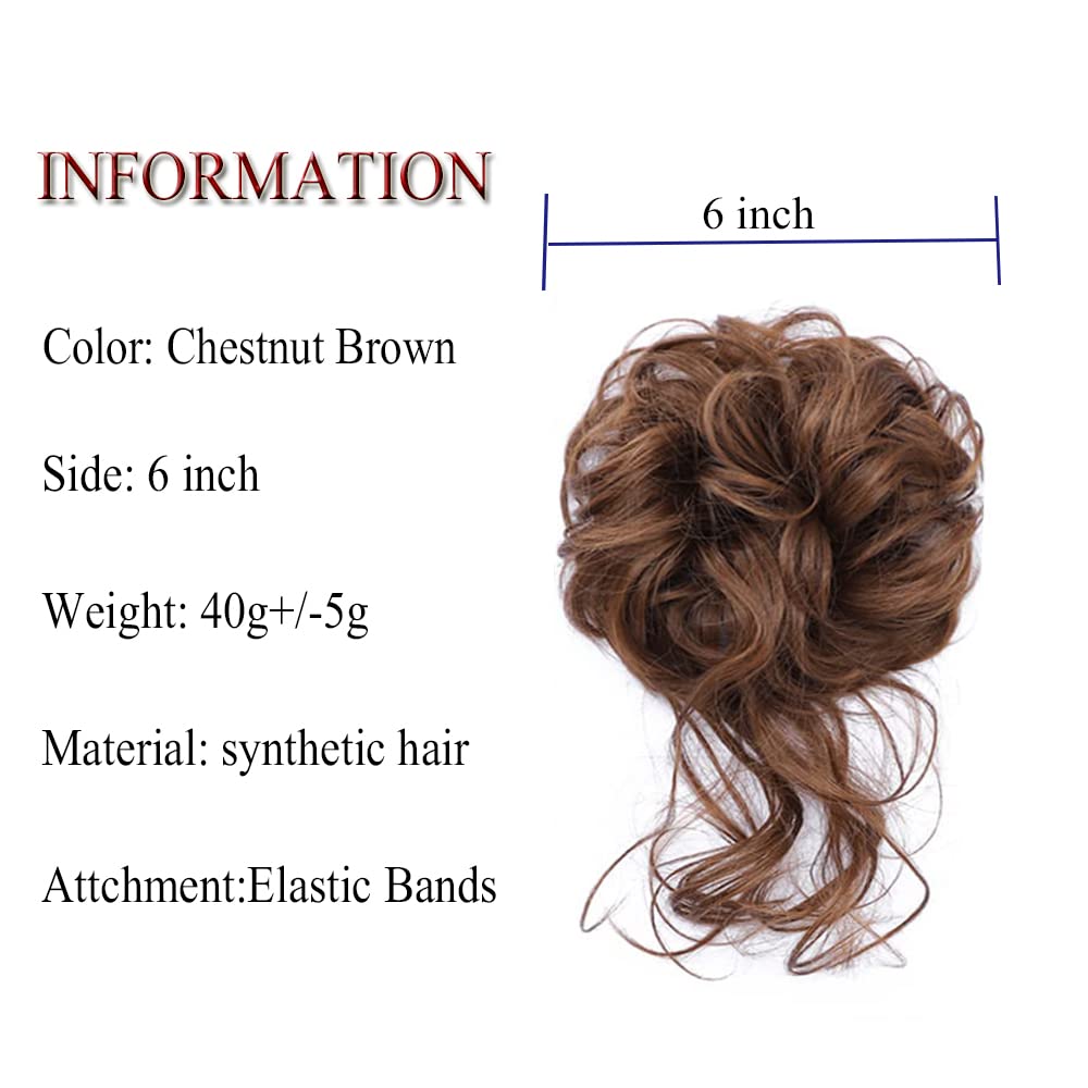 Extensiones de moño desordenado con banda elástica de goma elástica, moño rizado, moño desordenado y desordenado, moño desordenado para mujeres