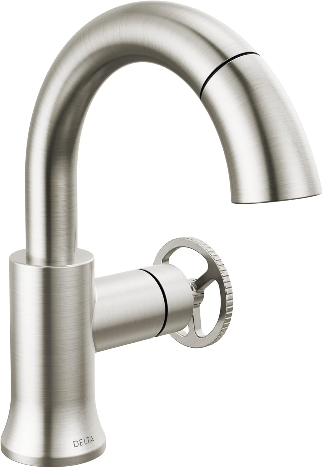 Delta Faucet Trinsic – Grifo de baño extraíble, grifo de baño de níquel cepillado de un solo orificio con desplegable, grifo de lavabo de baño,