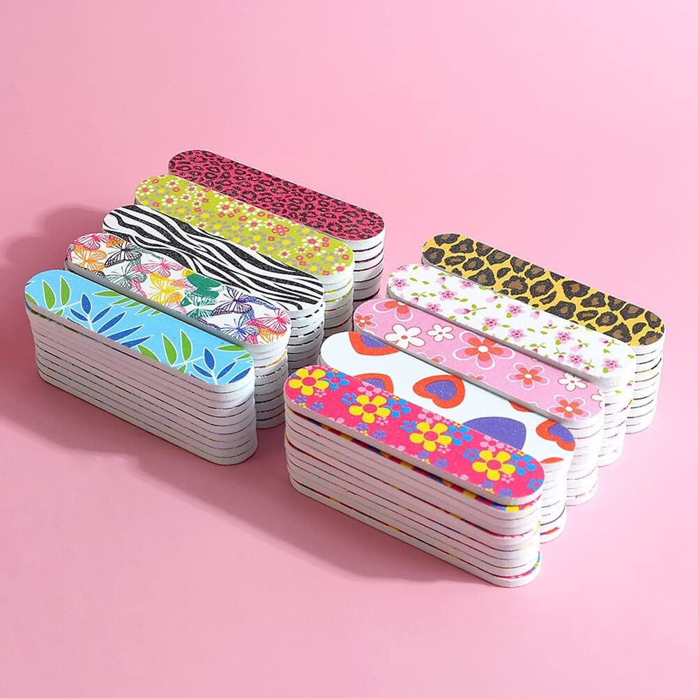 20 unidades coloridas mini limas de uñas de doble cara, bloque de pulido de uñas, tablero de esmeril, tira de pulido de gel para manicura, pedicura,