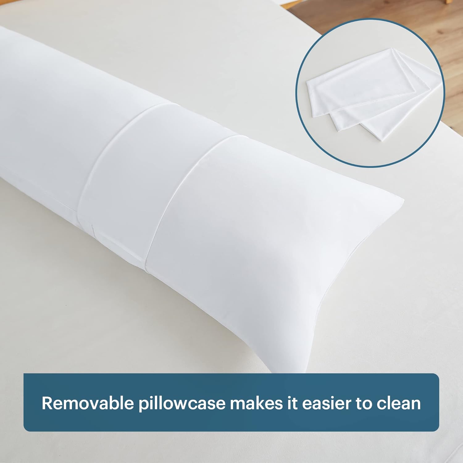 Acanva Almohada corporal esponjosa para adultos y embarazo, suave y larga almohada completa para dormir de lado