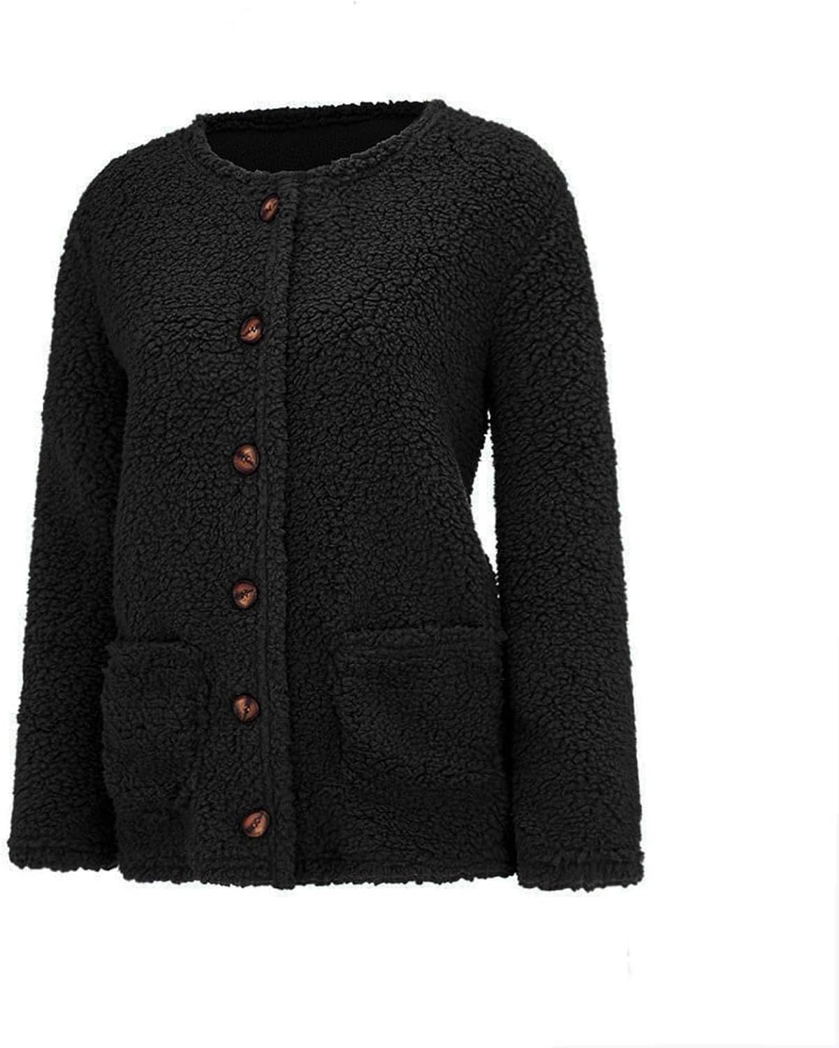 Cardigan Sweaters for Women Fall Winter Trendy Long Sleeve Button Down Open Front Casual Dressy Fleece Plus Size Coat Jacket