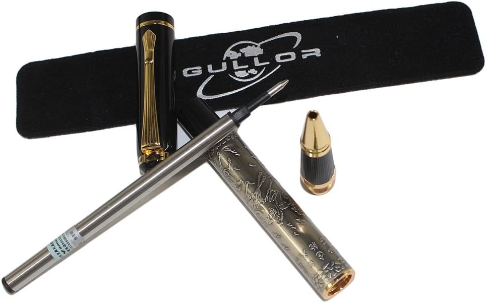 Gullor Bolígrafo chino con caja de regalo, plata antigua