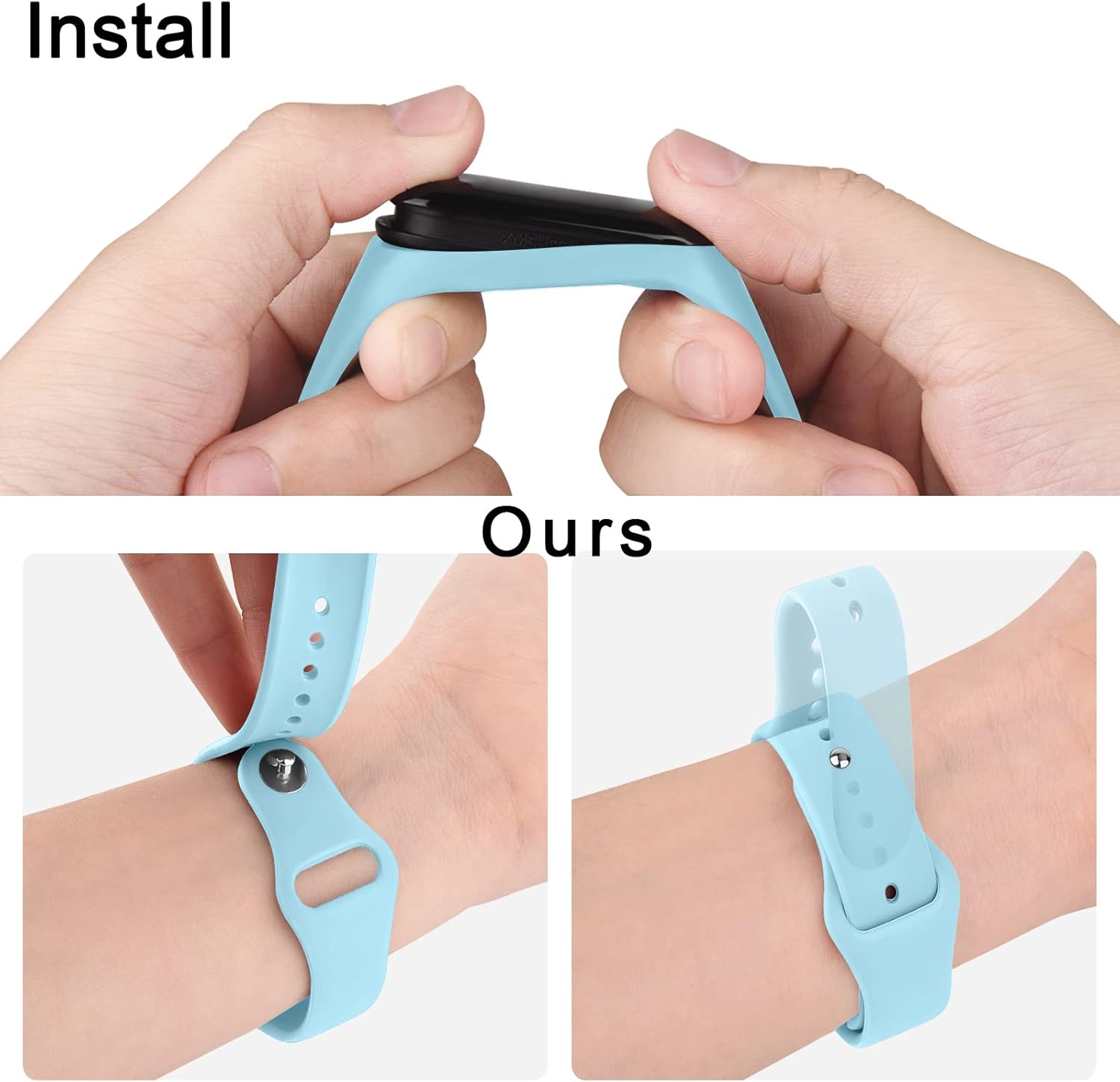 AK Correa de silicona para Xiaomi Mi Band 5Mi Band 6, paquete de 3 pulseras suaves para Amazfit Band 5Amazfit Band 6, correa deportiva para mujeres
