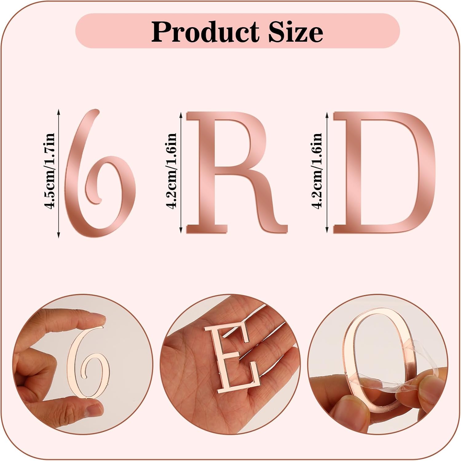 37 piezas de letras acrílicas de oro rosa, letras acrílicas del alfabeto con números A-Z y 0-9 para decoración de cupcakes, letras personalizadas,