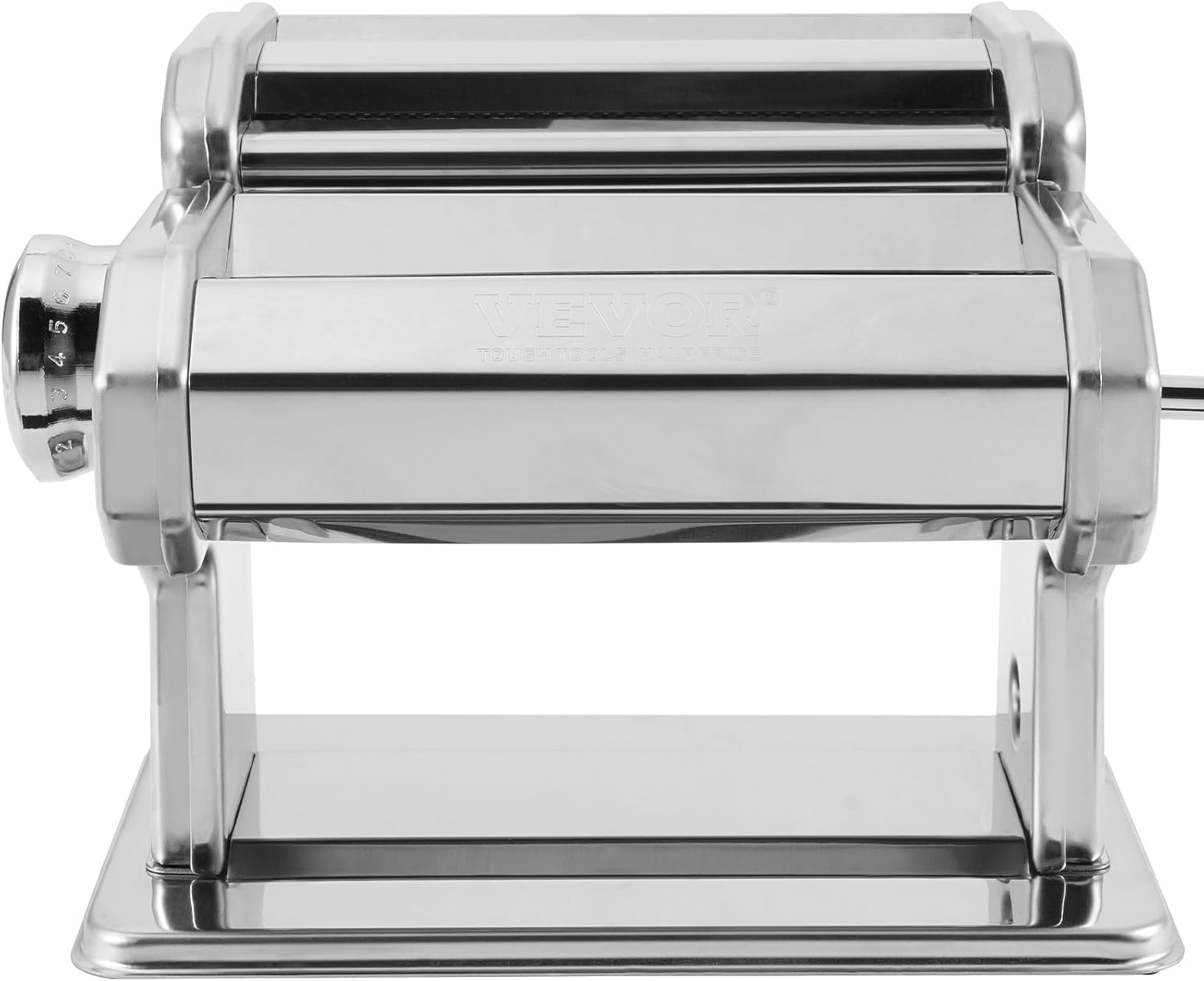 VEVOR Máquina para hacer pasta, 9 ajustes de grosor ajustable, 150 rodillos de pasta de acero inoxidable, máquina de pasta con 3 accesorios,