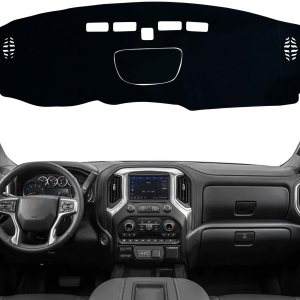 KEEGTBOX Cubierta de tapete para salpicadero, consola central interior personalizada compatible con Chevrolet SilveradoGMC Sierra 1500 2500 3500 KEEGTBOX Cubierta de tapete para salpicadero, consola central interior personalizada compatible con Chevrolet SilveradoGMC Sierra 1500 2500 3500