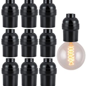 Mornajina Paquete de 9 enchufes E27 E26, portalámparas, enchufe de lámpara de repuesto, enchufe de bombilla, soporte de lámpara colgante retro Mornajina Paquete de 9 enchufes E27 E26, portalámparas, enchufe de lámpara de repuesto, enchufe de bombilla, soporte de lámpara colgante retro