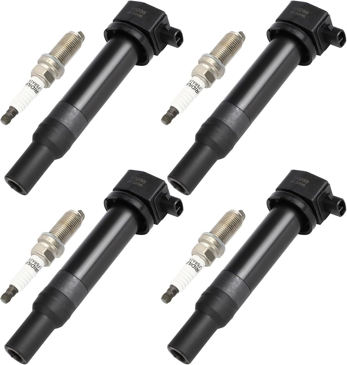 OCPTY Bobinas de encendido Paquete de bobinas de iridio bujías para C1543 UF499 5C1586 1.6L 2006 2007 2008 2009 2010 2011 para Hyundai Accent para