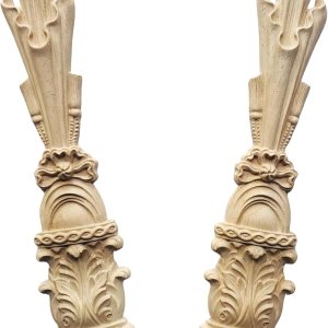 2 calcomanías largas sin pintar talladas en madera onlays apliques de madera tallada para ventana, cama, puerta, pared, muebles, chimenea (11.81 x 2 calcomanías largas sin pintar talladas en madera onlays apliques de madera tallada para ventana, cama, puerta, pared, muebles, chimenea (11.81 x