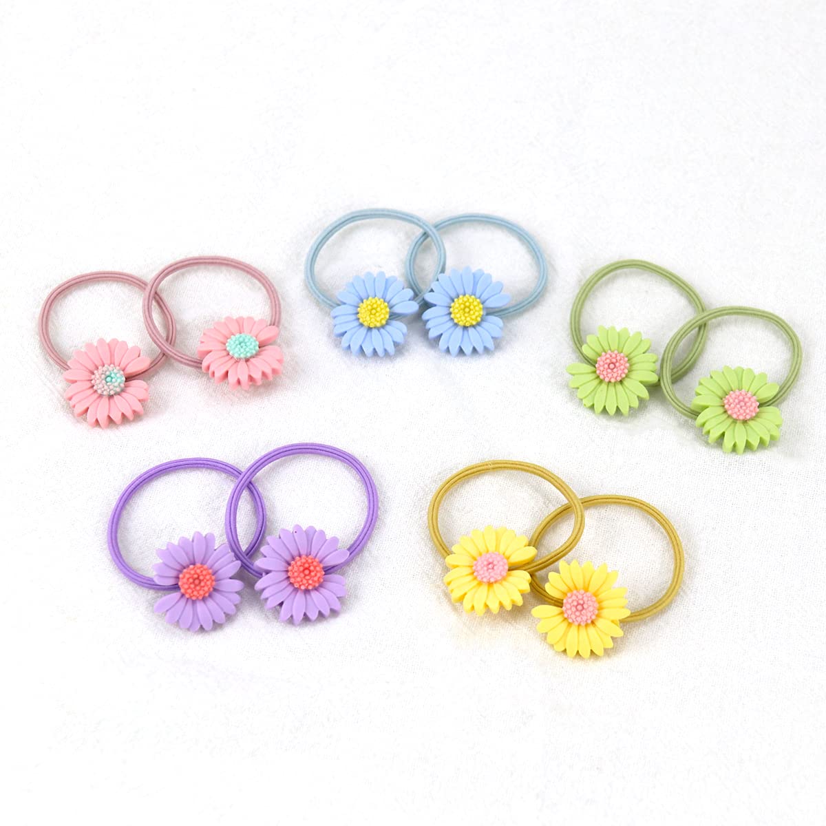 Lazos elásticos para el cabello, banda pequeña de margarita, bandas de goma suave, soporte para cola de caballo, cuerdas de pelo de flores