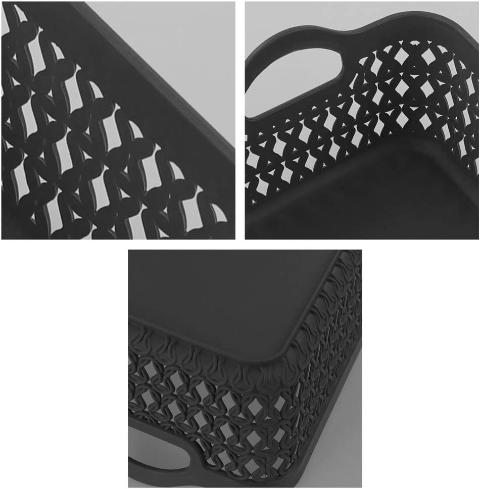 Zerdyne 12-Pack Mini Plastic Storage Baskets Trays, Gray Tiny Storage Baskets