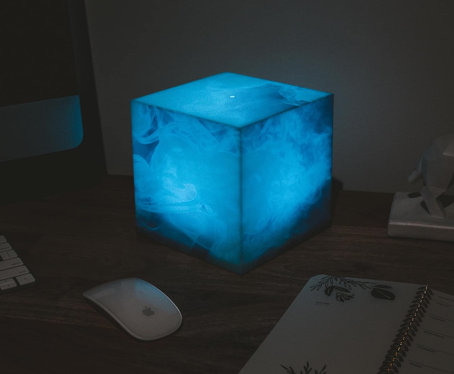 Marvel Studios Tesseract Cube Infinity Stone – Réplica de luz LED de 6 pulgadas que cambia de color para mesa de noche