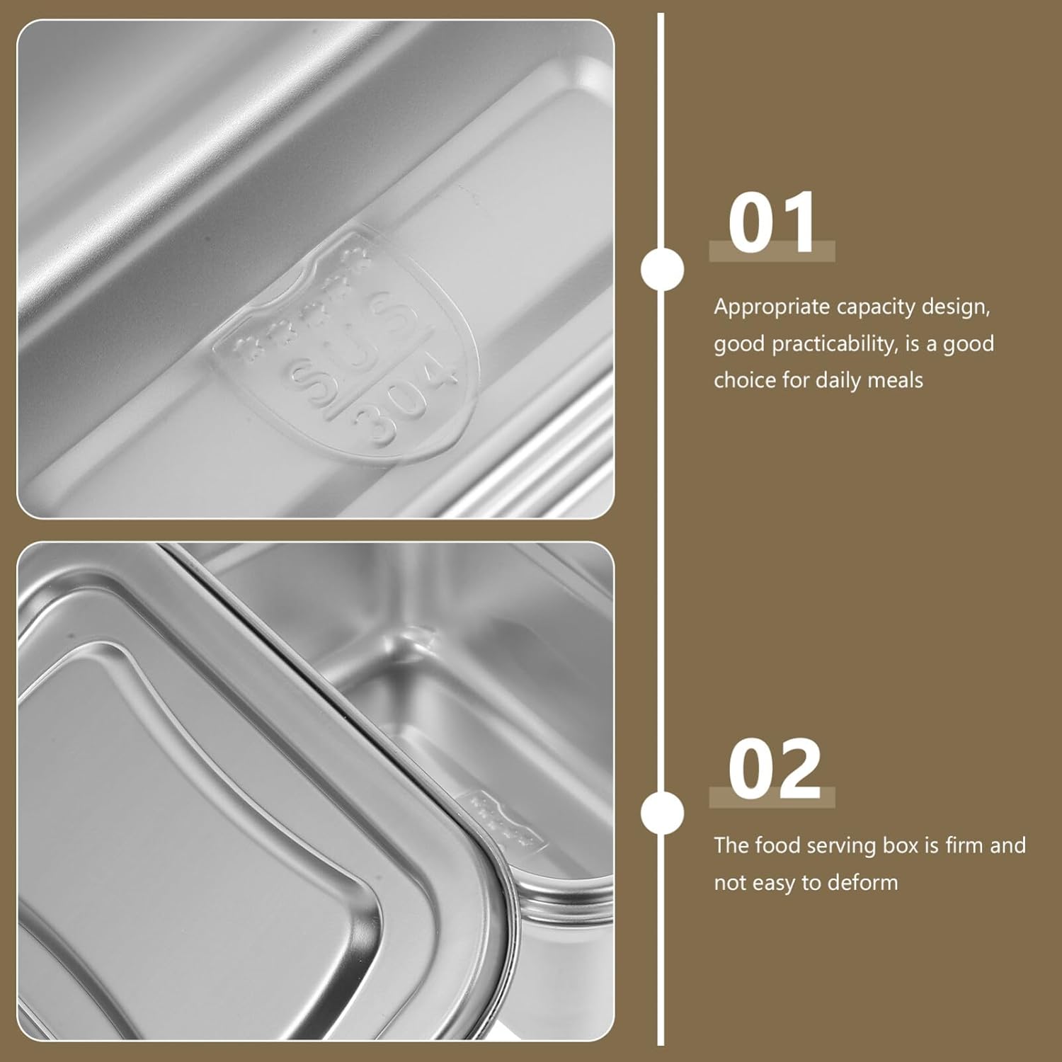 Contenedor de almacenamiento de alimentos de acero inoxidable, mini caja de soporte de helado, caja organizadora de nevera, contenedor de congelador
