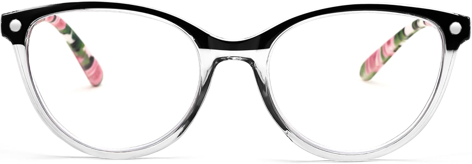 FEISEDY Gafas de lectura ojo de gato bloqueo de luz azul lectores anti fatiga ocular con bisagra de resorte B0043