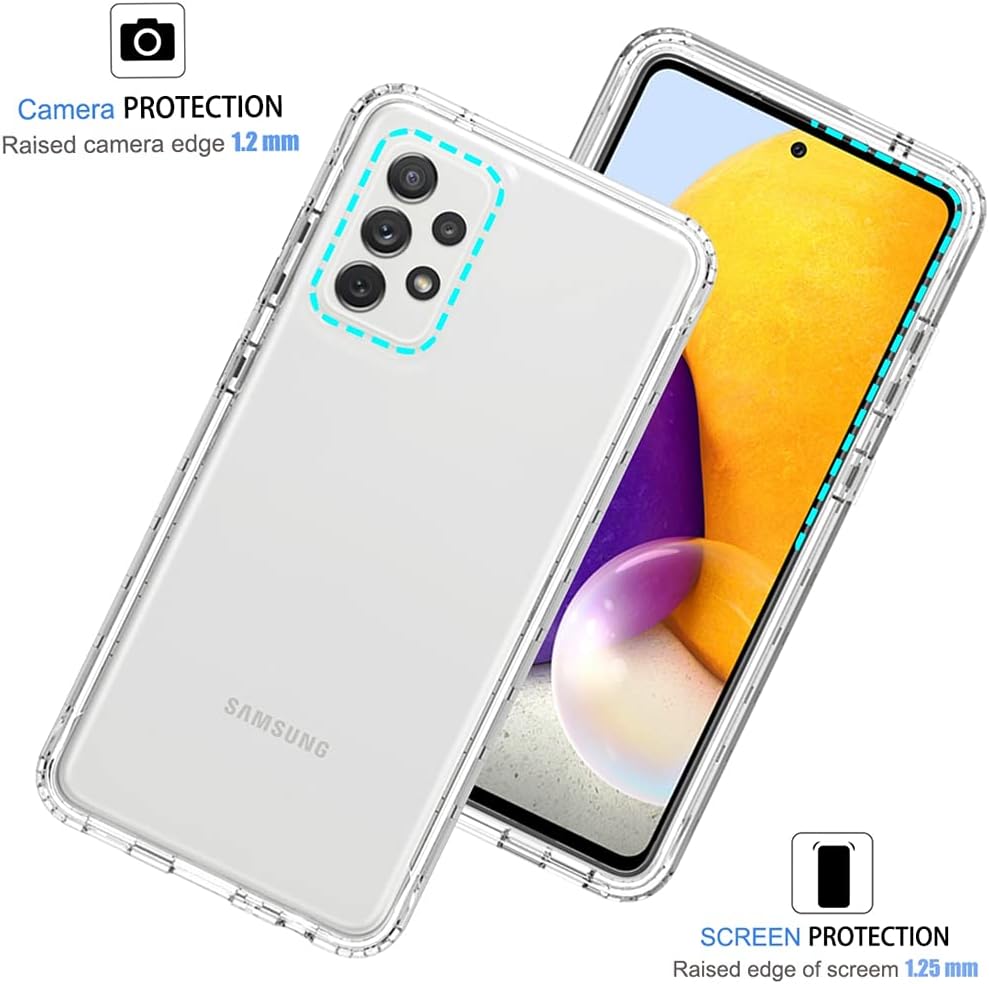 Funda para Galaxy A72 5GGalaxy A72 4G, Samsung A72 5G Funda para niñas y mujeres, transparente de cuerpo completo, a prueba de golpes, carcasa de