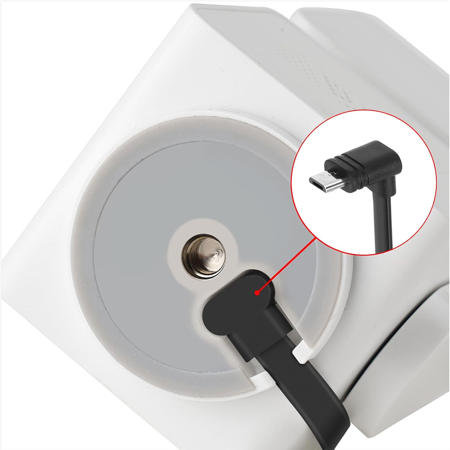 Uogw Paquete de 2 cables de alimentación de 25 pies compatibles con WYZE Cam Pan V3, cable de carga USB a 90 grados micro USB para WYZE Cam Pan V3,