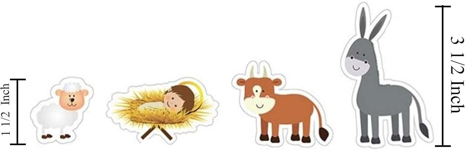 Juego de imanes de belén jumbo, calcomanías magnéticas religiosas de Navidad para refrigerador, 11 piezas